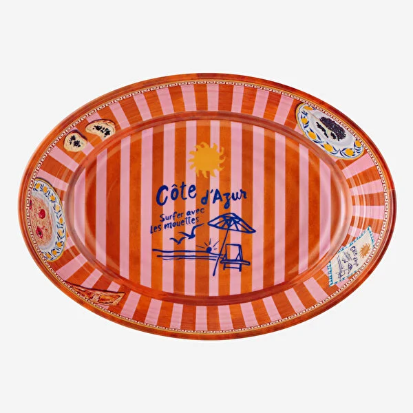 camca2083bl1_02 Chiara Alessi Turuncu Melamin Servis Kasesi 33 Cm CAMCA2083BL1 - Görsel 1