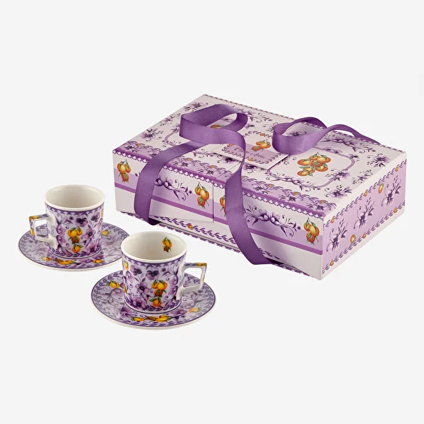 capar1ecov2_11 Chiara Alessi Mor Porselen Kahve Fincan Seti 120 Ml CAPAR1ECOV2 - Görsel 1