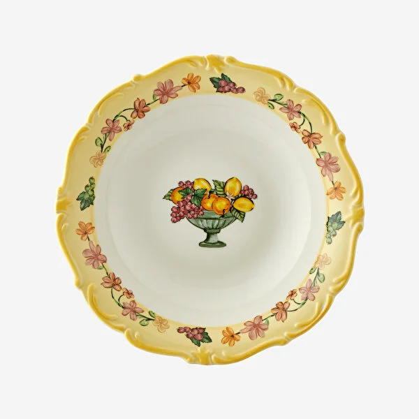 casis2659yl1_01 Chiara Alessi Sarı Porselen Çukur Tabak 21,5 Cm CASIS2659YL1 - Görsel 1