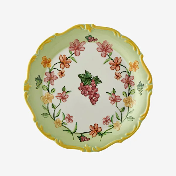 casis2660gr1_01 Chiara Alessi Yeşil Porselen Kahvaltı Tabağı 21 Cm CASIS2660GR1 - Görsel 1